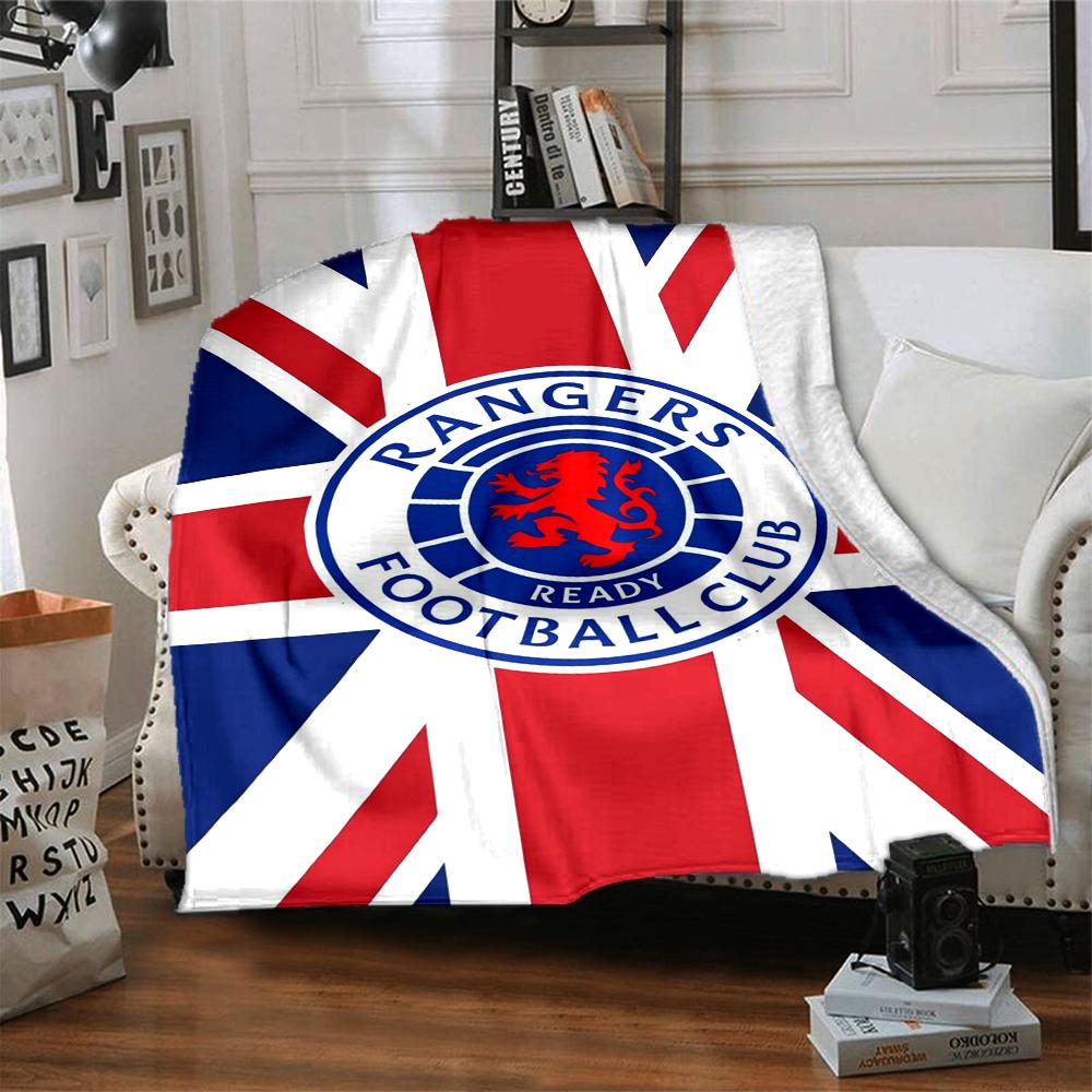 1Pc Rangers Fc Crest Union Jack Blanket For Couch Bed Plush Cozy Fuzzy Blanket Super Soft Warm Blankets For Fall And Winter 0918223