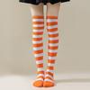 Striped Thigh High Socks Women Colorful Over-the-Knee Socks Retro Stretchy Thigh Highs for Girls Cosplay Lolita Costume
