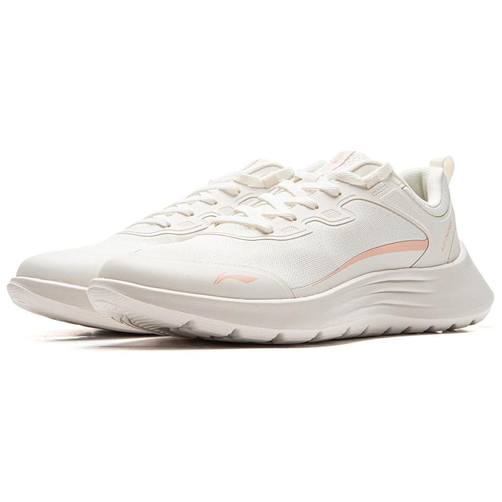 New LiNing Feather Non slip Lightweight Low Top Running Shoes Women's Mist White ARSU054-1