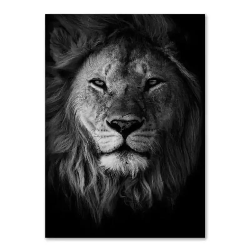 Animal Family Poster Lion Family Print Black and White Canvas Wall Art Modern Painting Picture Decor for Bedroom Wall Art Gift
