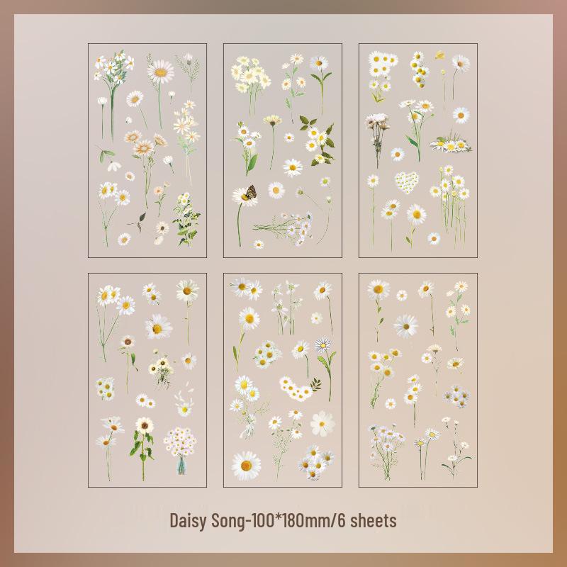 Waterproof Transparent Floral Stickers - Creative DIY Decorative Plant Stickers for Students
