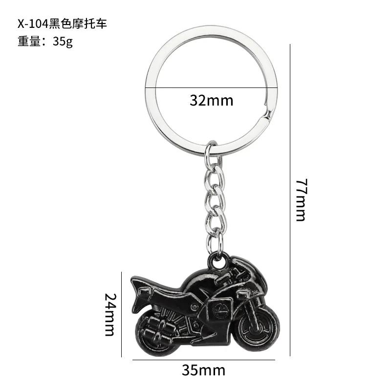 Creative Moto 3D Simulation Keyring Pendant Motorcycle Hobby Metal Stainless Steel Keychain Backpack Pendant Key Ring Chain Gift