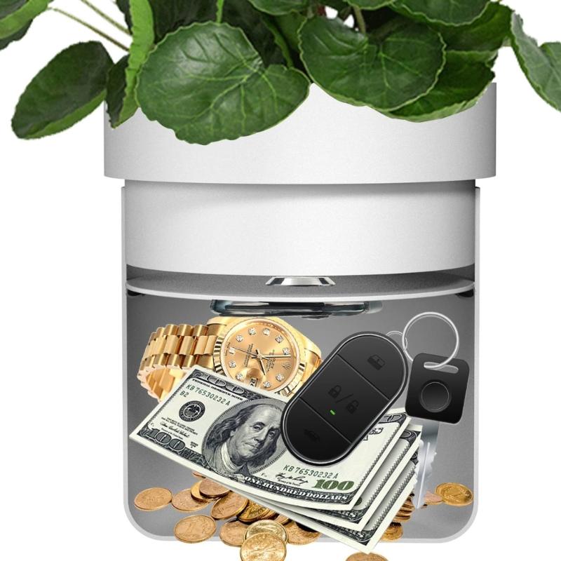 Flower Pot with Hidden Safe Secret Compartment Stash Box Key Hider Plastic Plant Pots Jewlery Organizer for Valuables