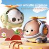Childrens Plastic Panda Bear Airplane Toy With Horn Sound For Lung Exercise And Development