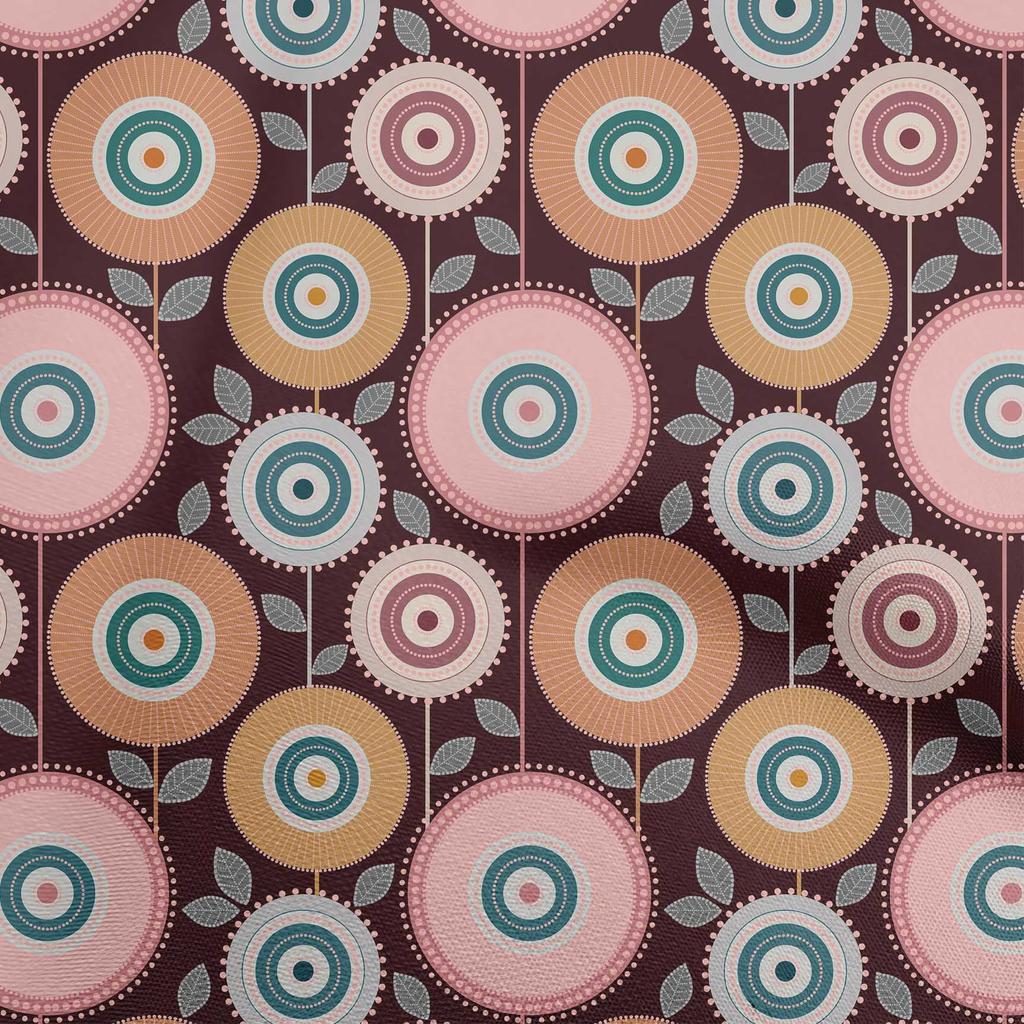 oneOone Cotton Flex Dark Mustard Fabric Dotted Floral Quilting Supplies Print Sewing Fabric By The Yard 40 Inch