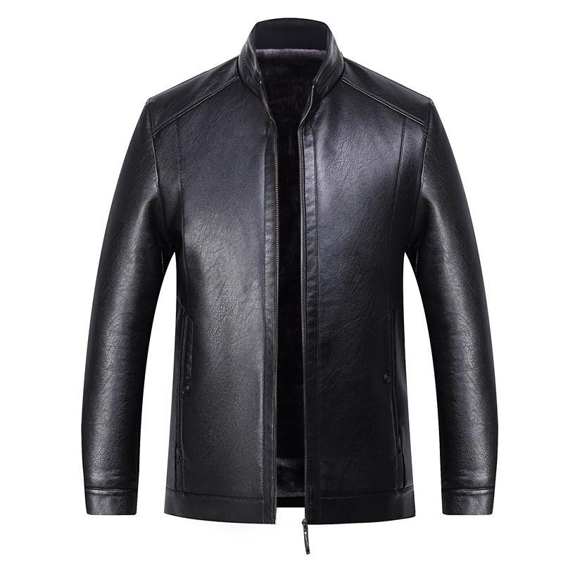 Men's Haining Stand Collar Sheepskin Jacket with Plus Velvet Lining - Thickened Leather Fur, Short Coat for Winter Trend