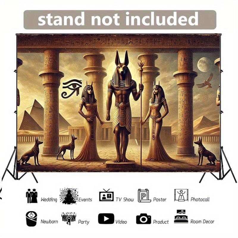 VIKAMA Altägyptischer Anubis Tempel Wandteppich Wandbehang Für Party Foto Hintergrund Wohnzimmer Studio Heimdeko Akzenttuch