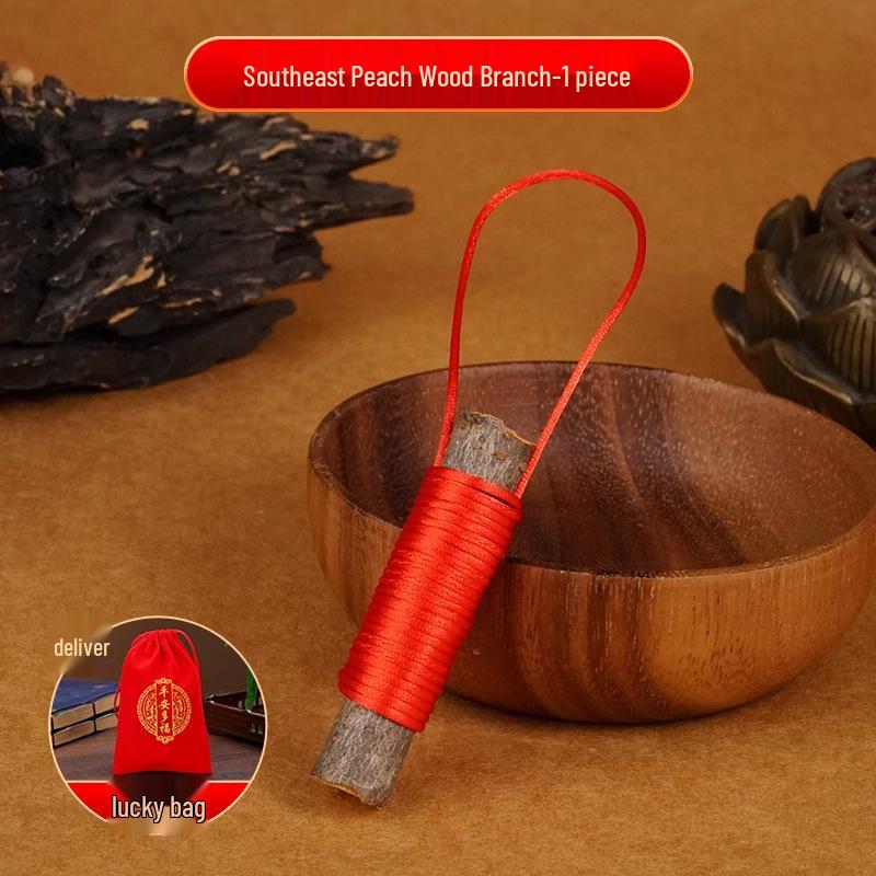 

Handmade Southeast Peach Wood Baby Pendant Stick