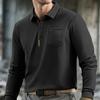 European and American Autumn Men's Long-sleeved Loose Top Lapel T-shirt