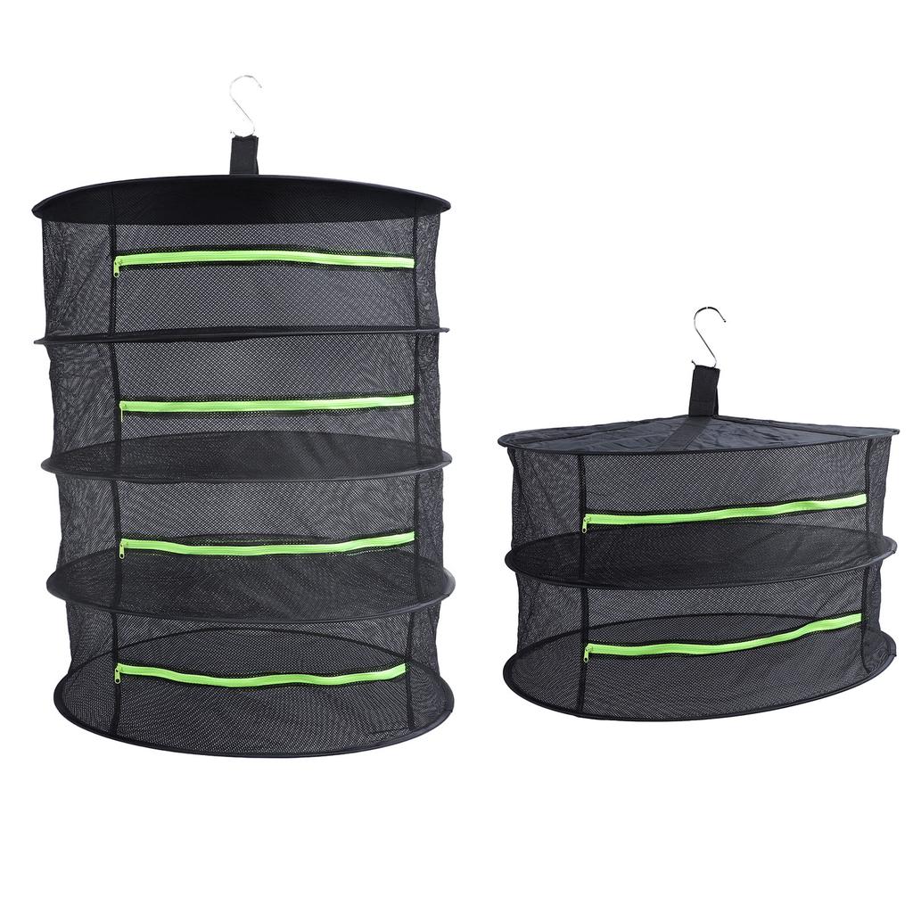 Herb Drying Rack with Zipper Opening Multi Layer Multipurpose Hanging Plant Dryer Net for Grow Tents