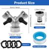 2 Way Hose Splitter Rustproof Garden Hose Splitter Practical Tube Diverter with Washer and Tape Multifunctional Tube Diverter