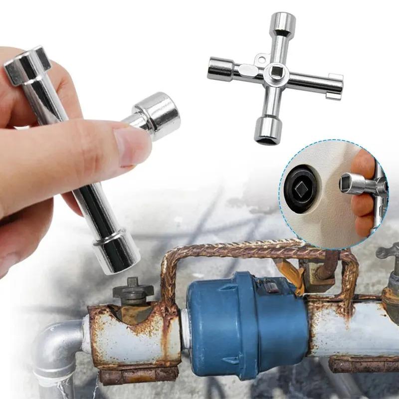 4-in-1 Multifunctional Cross Screwdriver Set - Silver Portable Hand Socket Screwdriver Head Combination Kit