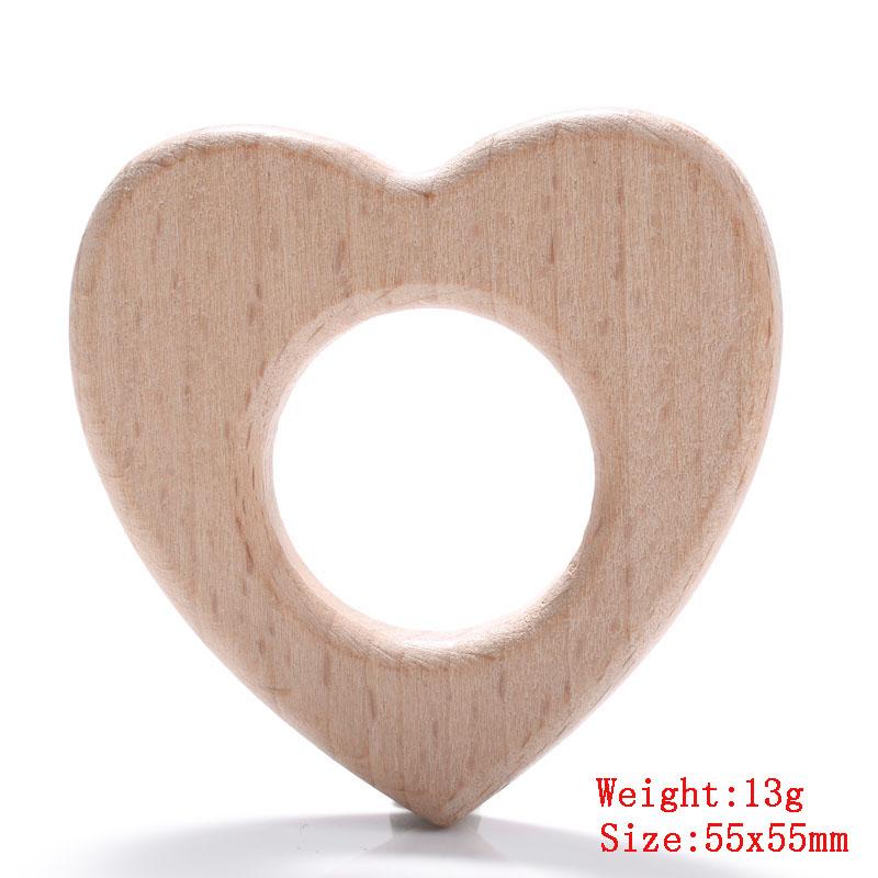 5Pcs/Lot Food Grade Wooden Teether Toys Animal Shape Wood Necklace Pendant for Baby DIY Wooden Teething Chew Toys