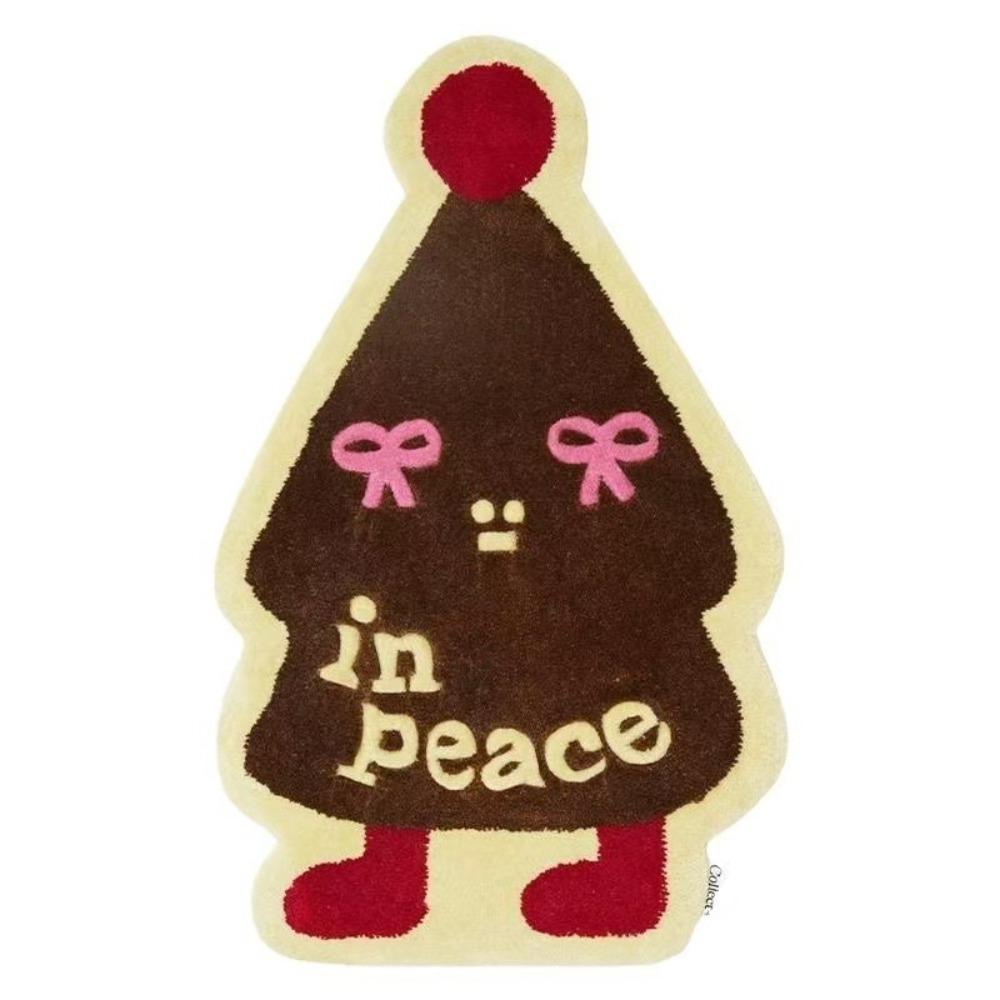 Cartoon Christmas Carpet Xmas Tree Shape Non-Slip Backing Bedroom Rug Soft Imitation Cashmere Bed Side Carpets Household Use