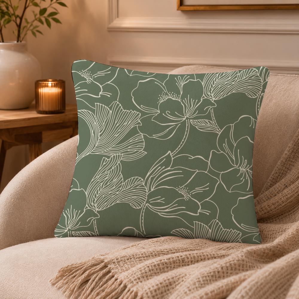 Printing style Cushion Cover Anti-dustmite Pillowcase Invisible zipper silky short plush Sofa cushion cover