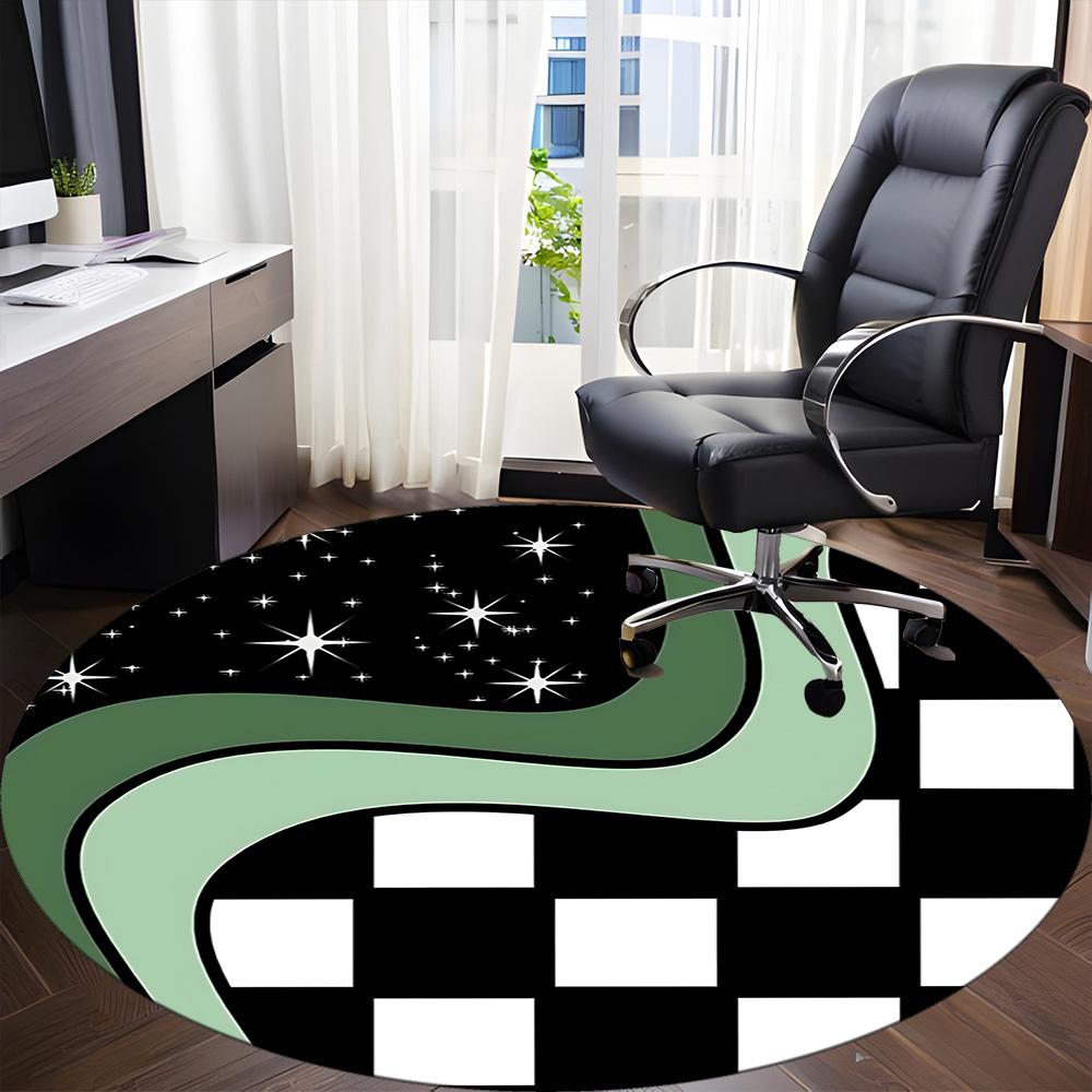 1pc Galaxy Waves Office Round Area Rug,  Mat Suitable For Office, Under Office Chairs Bedroom Living Room Home Decor, Room Deco