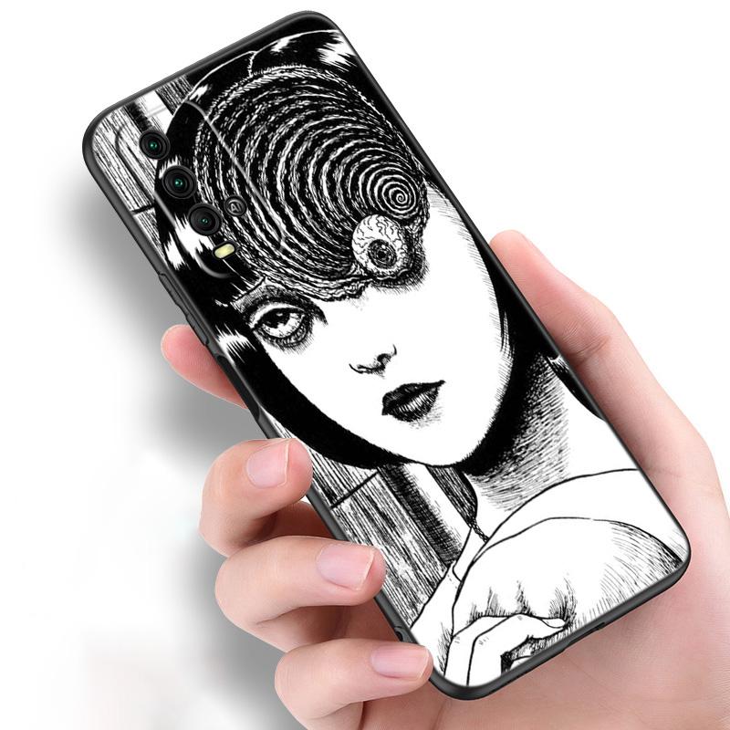 Anime Junji Ito Tees Horror Silicone Phone Case For Xiaomi Redmi Note 11 10 9 8 Pro 11T 10T 10S 9S 8T 9 9A 9C 9T Black Cover