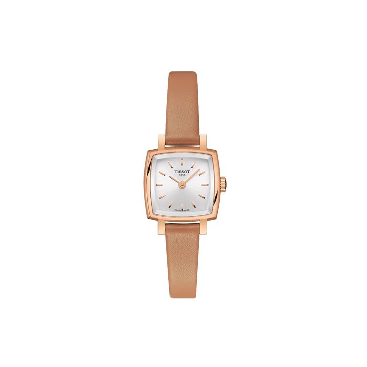 TISSOT Cute Collection Quartz Movement Women's Watch 20mm Silver Dial Stainless Steel Case Leather Strap T058.109.36.031.02
