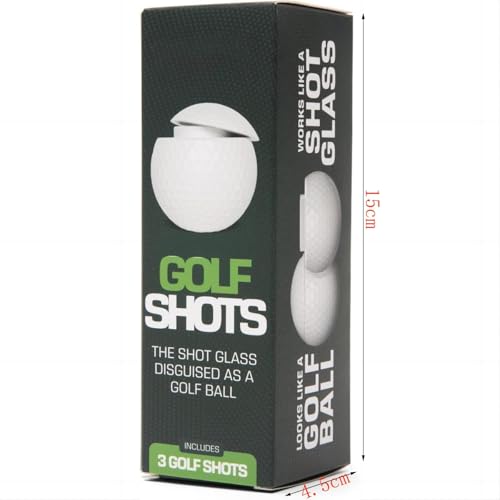 Golf Ball Shot Glass: 1.5oz Novelty Creative Barware With Lid - Dimpled Design Golf Themed Drinkware for Golf Enthusiasts Gift 3pcs
