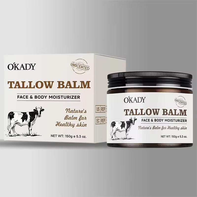 Okady Soft Texture Natural Vegan Tallow Skincare 150G Beef Tallow Moisturizer Body & Face Tallow Cream