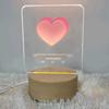 3D Isolator Heart Night Lamp Romantic Creative Bedroom USB Table Valentine'
