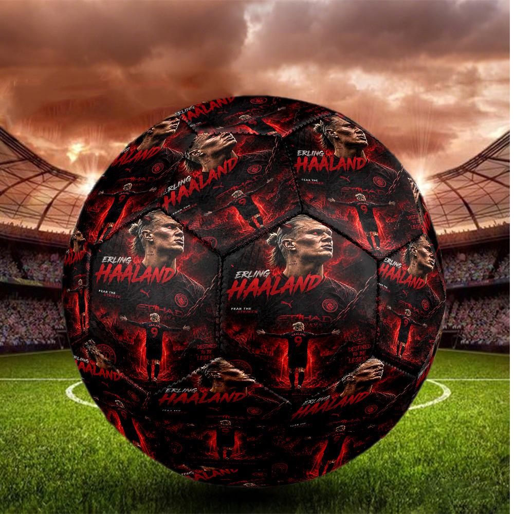 Erling Haaland Taglia 5 Pallone da Calcio Pallone da Calcio ad Alta Elasticità Per Competizioni all'Aperto Allenamento Quotidiano Gioco