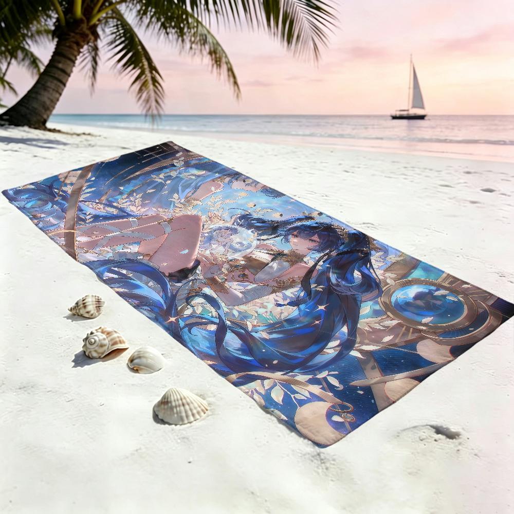 Game W-wuthering IUNO Towel Large W-waves Quick-Drying Microfiber soft Beach Towel for Travel Fitness Sauna Bathing Camping