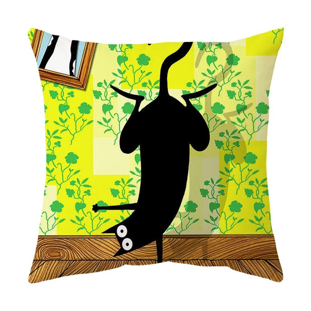 Sofa Chair Bed Living Room Decorative Pillowcase Fashion Cartoon Cute Cat Pillowcase