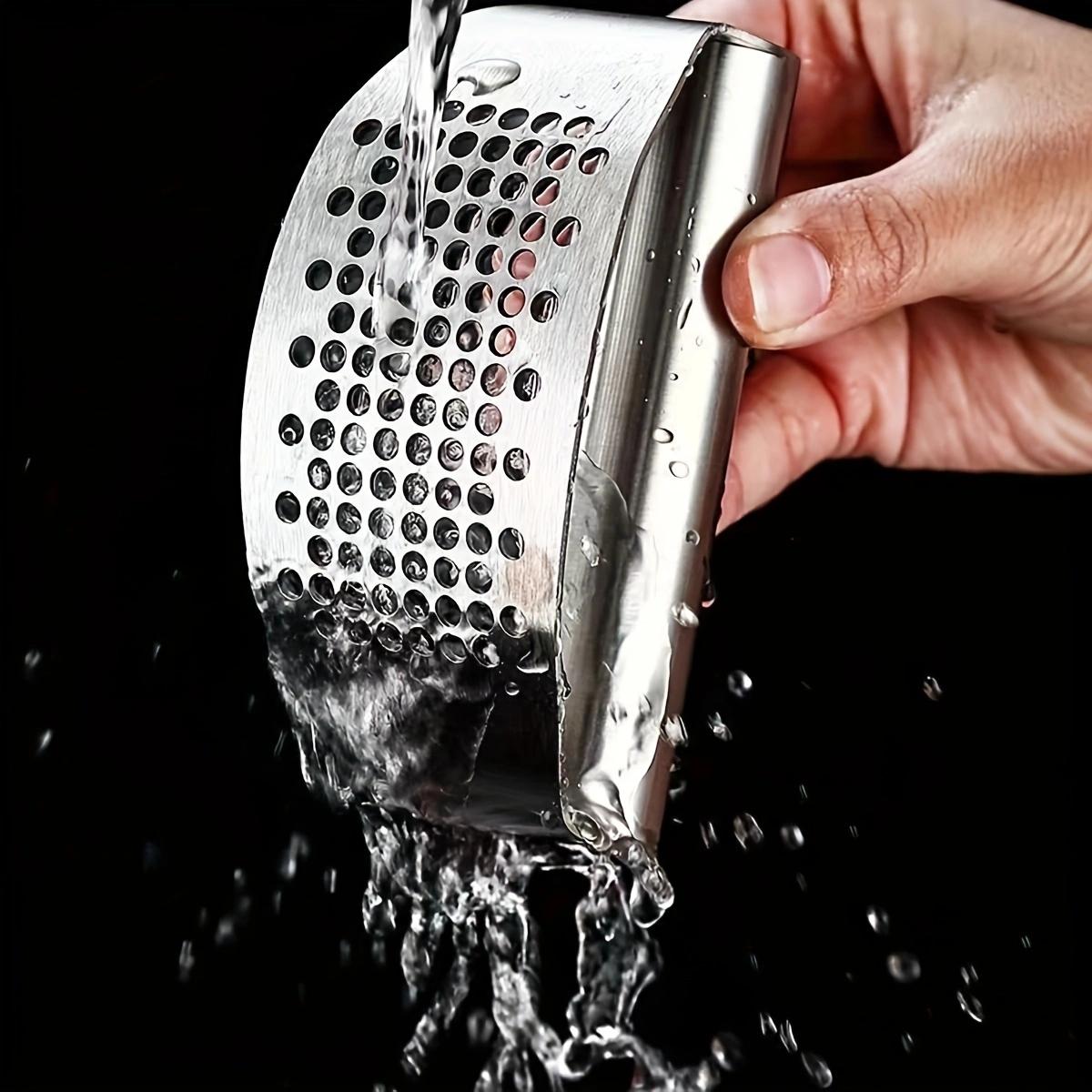 

2 шт. Пресс для чеснока из нержавеющей стали, ручная чеснокодавилка, инструменты для измельчения чеснока, изогнутые кухонные гаджеты для фруктов и овощей