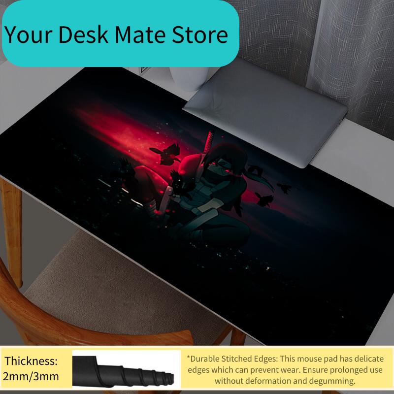 Mouse Pad Anime Naruto Itachi Uchiha Gamer Large Mouse Pads XL Tablet Varmilo Keyboard Carpet Kawaii Gaming Accessories Mousepad