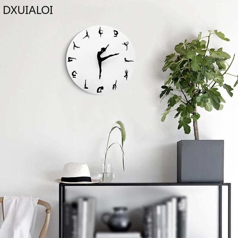 1pcs Clock Ballet Dancer Ballerina Acrobatics Table 30x30cm As a Gift Wall Clock Modern Design Children's Room Decoration