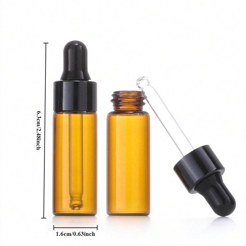 10 Stück 5ml Bernstein Tropferglasflaschen Niedliche Ätherische Ölflaschen mit Augentropfer für Parfüm