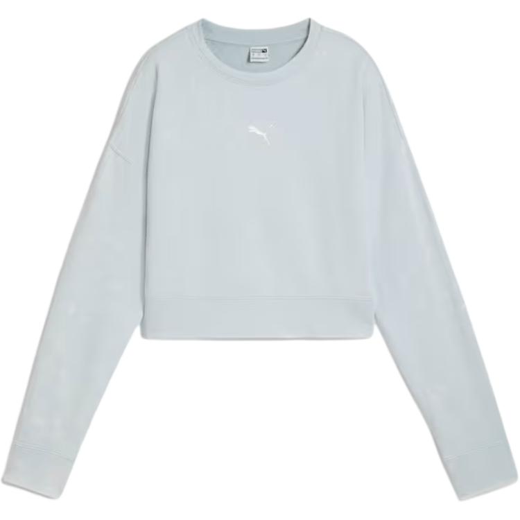 Puma Dare To Relaxed FW24 Washed Crew Neck Pullover Short Sleeve Sweatshirt Women Sweatshirt Blue 626799-26