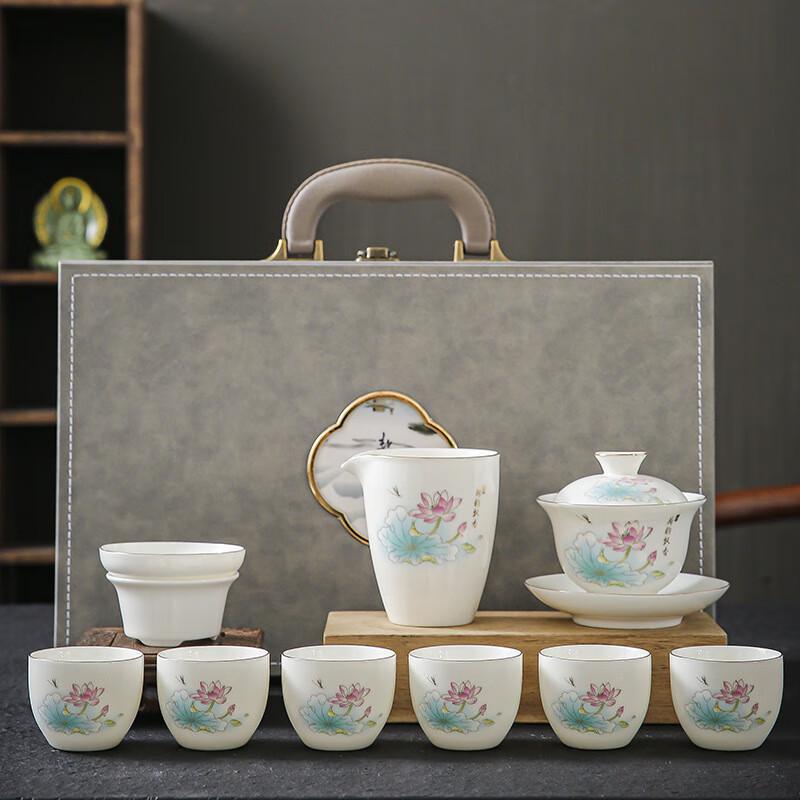 Mutton Fat Jade Porcelain Kung Fu Tea Set