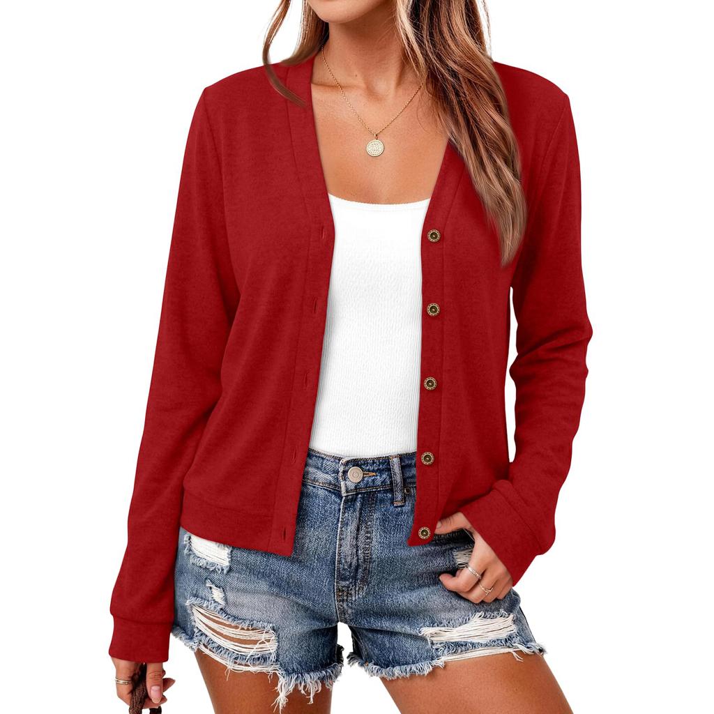 Women's Casual Brushed Long Sleeve Jacket for Everyday Wear and Travel Outfits