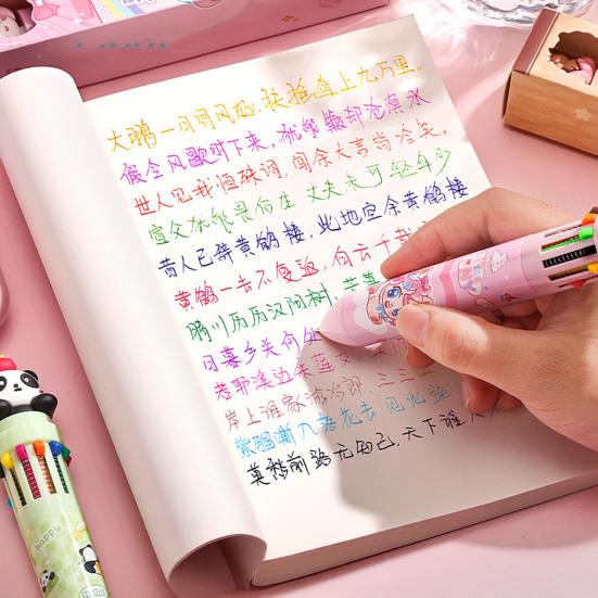 Yousheng Retractable Ballpoint Pen Cartoon Multi-Color Ballpoint Pen for Journaling Note Taking & Highlighting Fine 0.7mm Tip Student Stationery Pens