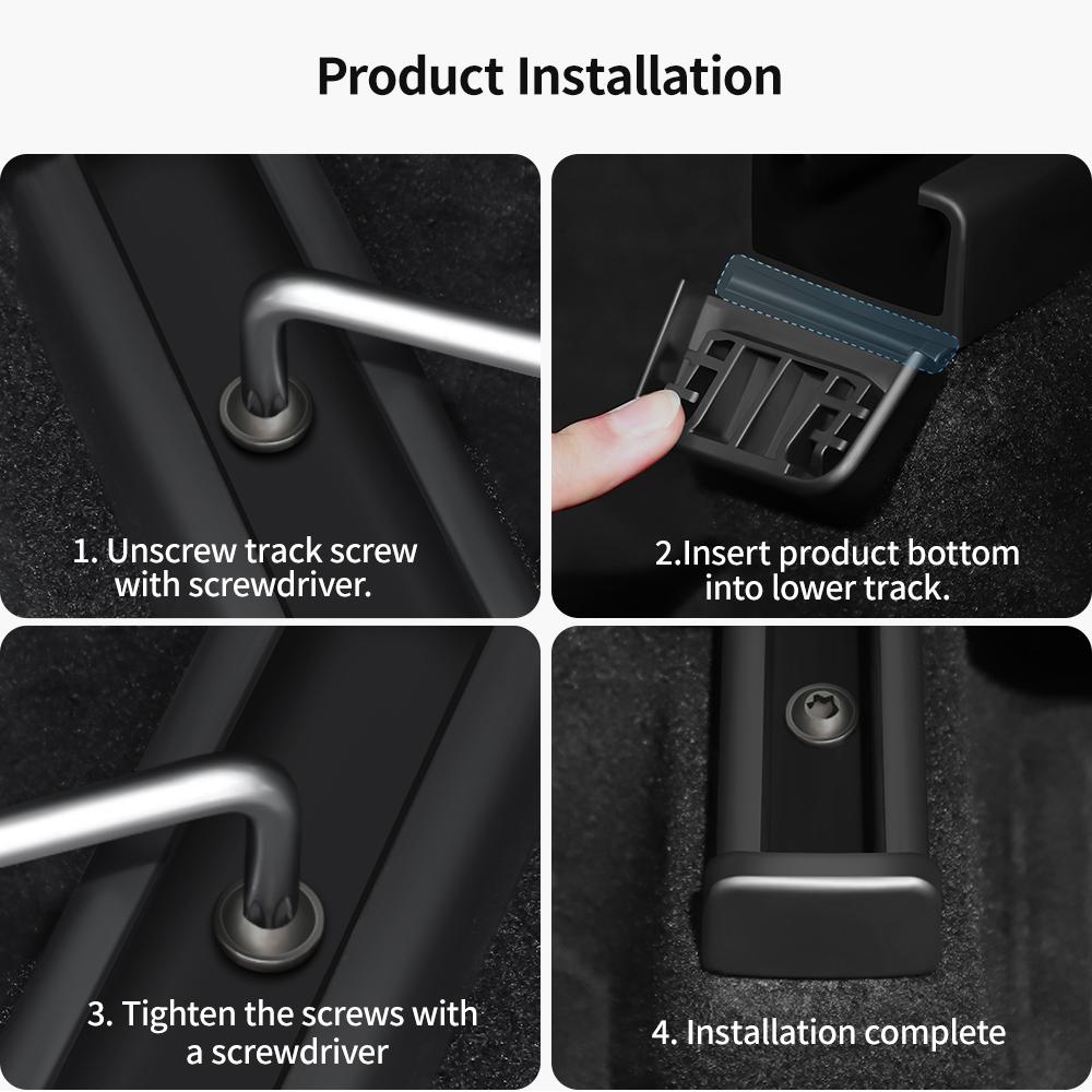 YZ For Tesla Model 3 Y Juniper Highland 2025 4pcs Seat Rail Cover Protector Rear End Pieces Backseat Slide Protection Anti-kick