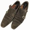 Made in Japan BEAMS HEART Suede Double Monk Strap Business Shoes Dark Brown size 26.0-26.5-27.0 Men's