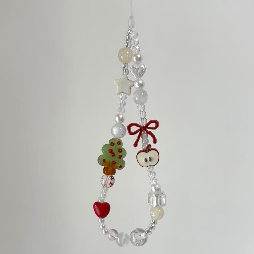 

Різдвяна ялинка Ланцюжок для телефону Стиль Ins Ланцюжок з намистин CCD Ремінець для камери Брелок Мотузка проти втрати 【Apple Christmas Tree