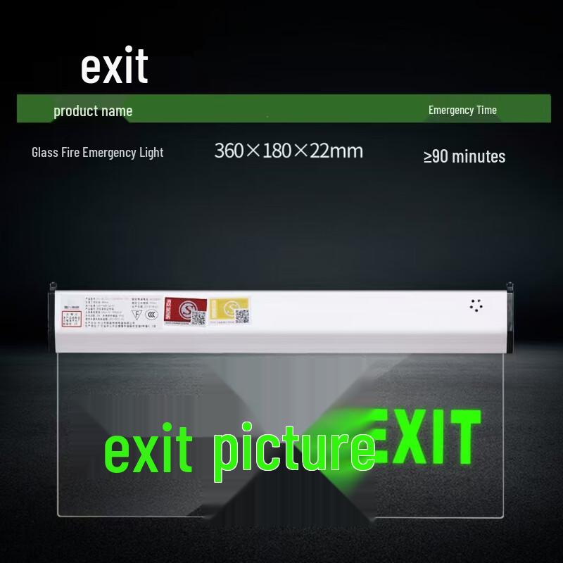 UOSU Transparent Glass Safety Exit Hanging Sign