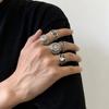 Retro Floral Carved Multi-Piece Stacking Ring Set