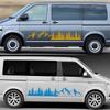 2PCS Tree Mountain Forest Car Door Side Stickers Auto Decal Accessories For Volkswagen VW Multivan TRANSPORTER T5 T6 Toyota Elfa