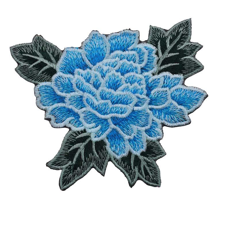 Fashion Show Costume Decorative Peony Patch Flower Motif Embroidery Diy Bag Hat Textile Iron-on Badge Sticker Accessories Patch
