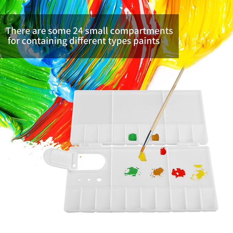 Acrylic Watercolor Paint Palette Plastic Flip Lid Portable Small Paint Box Art Supplies for Students Artists