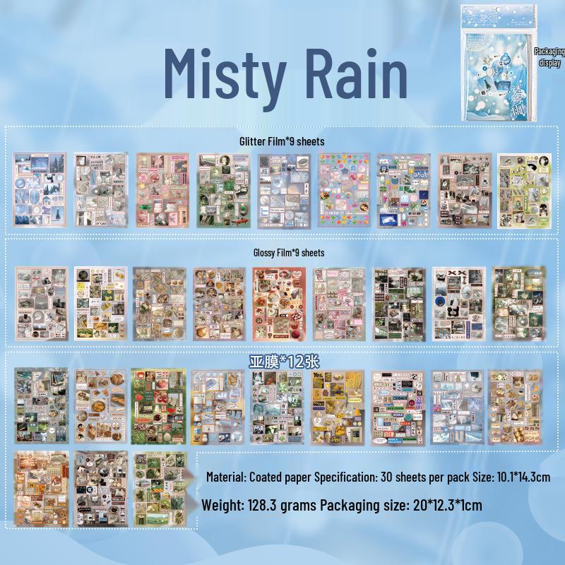 Yu Xian Vintage Japonský Styl Vyřezávaná Kniha Samolepek – 45 Listů pro Koláž a DIY.