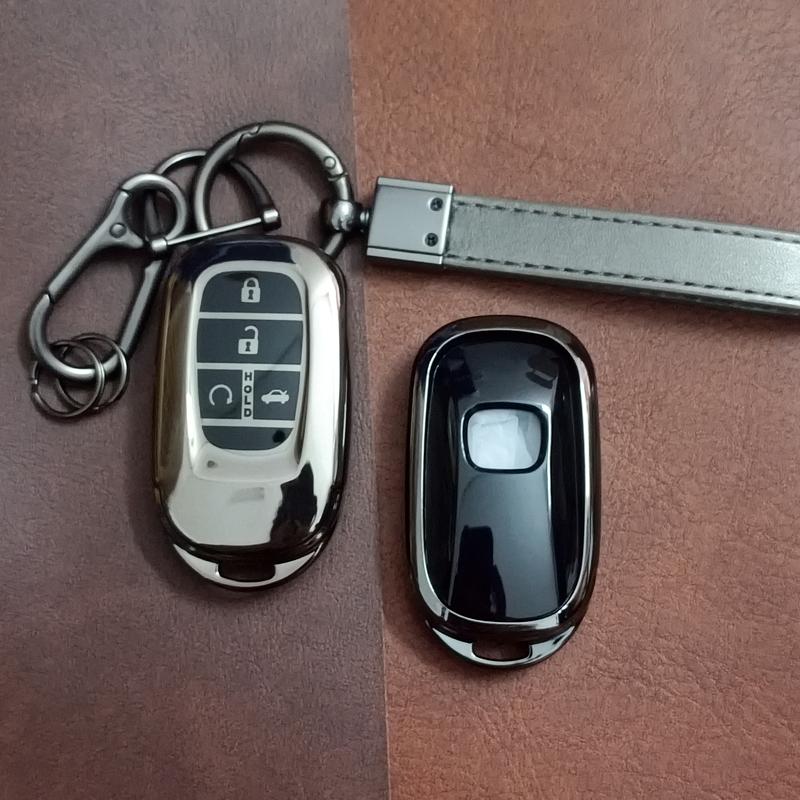 Titanium Gray For Honda Accord Civic Hr-V Cr-V Pilot Sport Si Ex Ex-L 2 3 4 5 Button Car Key Case Cover Protector