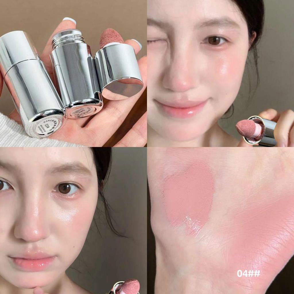 Velvet Liquid Blush Matte Sponge Head Blusher Natural Lasting Brighten Facial Contour Blush Tint Makeup