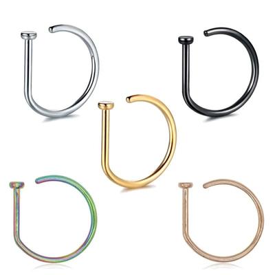 D Shape Fake Piering Nose Ring Earrings Nose Cuff Punk Non-Piercing Nose Clip Rock Hiphop Perforation Septum Body Women Jewelry