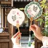 Embroidered Traditional Chinese Style Fan, New Model, Ancient Style Small Palm Leaf Fan, Handheld Double-Sided Fan, Hanfu Accessory, New Chinese