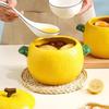 ZISIZ Lemon Ceramic Soup Bowl with Lid